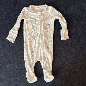 Angel Dear Cream Llama Print Footie